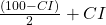 \frac{(100-CI)}{2}+CI